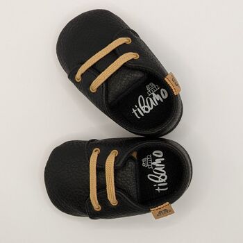 Chaussures bébé en cuir souple noir Tibamo 3
