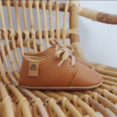 Tibamo brown soft leather baby shoes