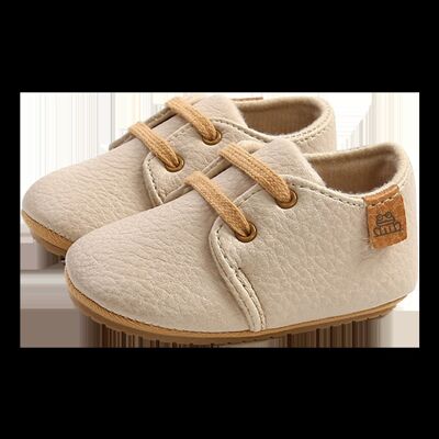 Tibamo beige soft leather baby shoes