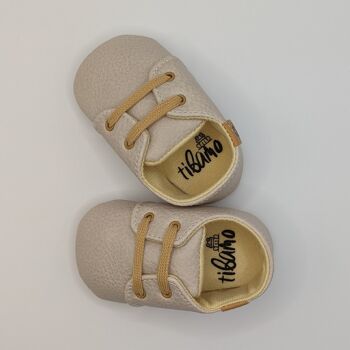 Chaussures bébé en cuir souple beige Tibamo 3