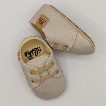 Chaussures bébé en cuir souple beige Tibamo 5