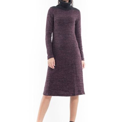 Wool Blend Polo Neck Dress