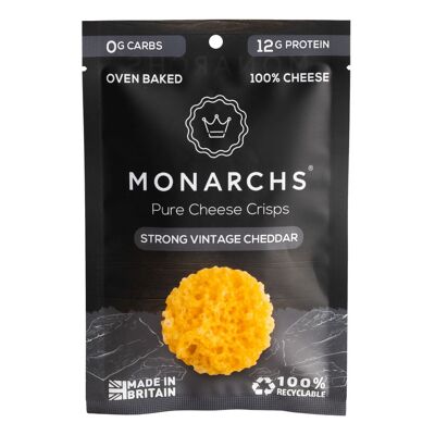 Patatas fritas de queso puro Monarchs - Cheddar vintage fuerte