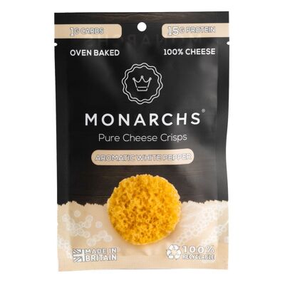 Monarchs Pure Cheese Crisps - Aromatischer weißer Pfeffer