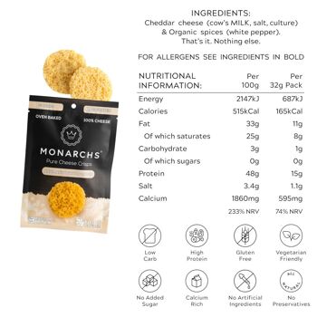 Monarchs Pure Cheese Chips - Poivre blanc aromatique 2