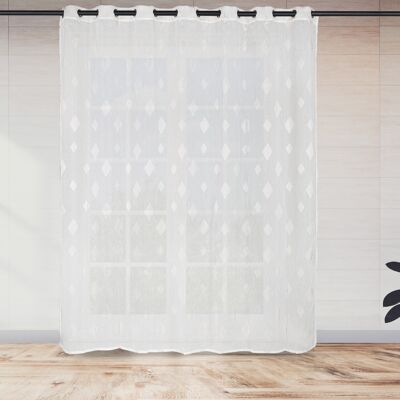 Voile Curtain DIEGO - Natural Collar - Large Width - Eyelet Panel - 240 x 260 cm - 100% pes