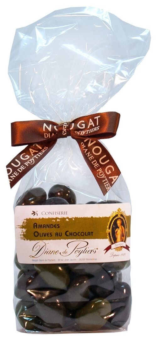 Amandes Olives enrobées chocolat Sachet 180 g