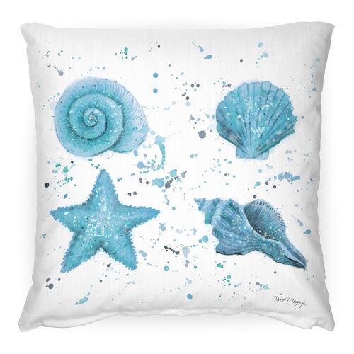 Shells Blue Medium Cushion