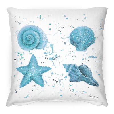 Shells Blue Medium Cushion