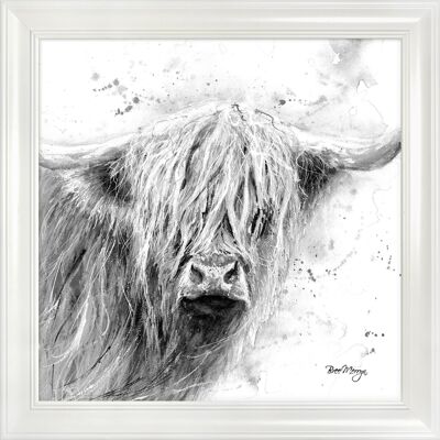 Archibald B&W Midi Framed Print - Blanco