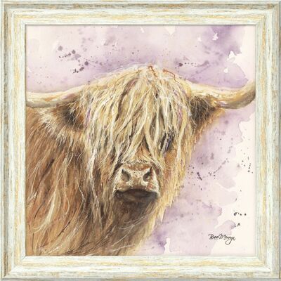 Archibald Purple Midi Framed Print - Rustic