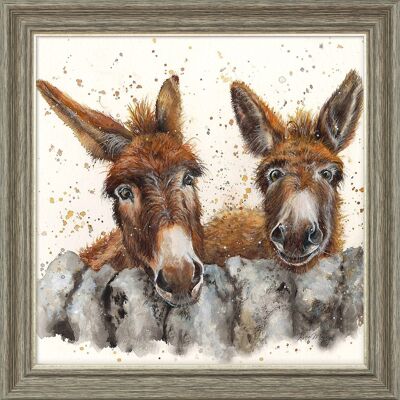 Barney and Fred Midi Framed Print - Walnut