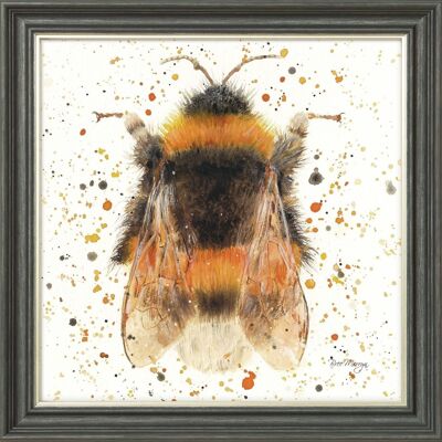 Bee Amazing Midi Framed Print - Graphite