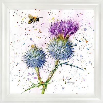 Bee and Thistle Midi Framed Print - White