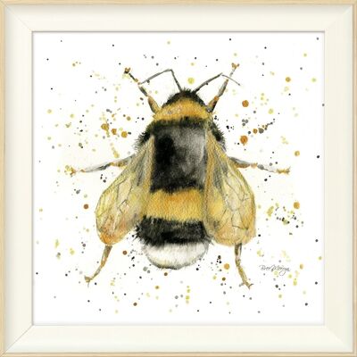 Bee Awesome Midi Framed Print - Warm White