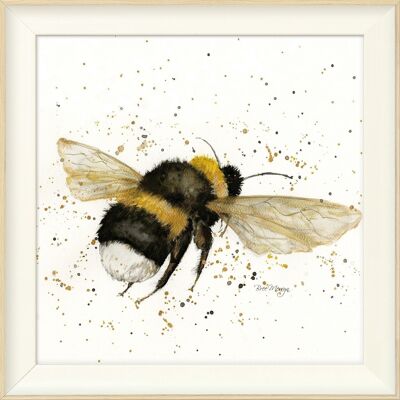 Bee Kind Midi Framed Print - Warm White