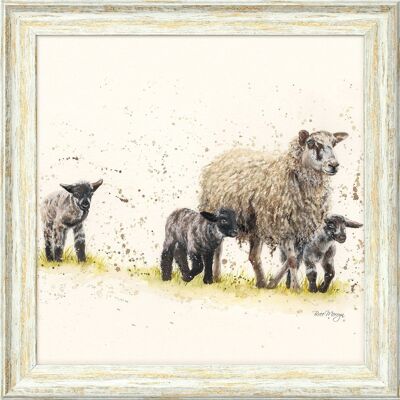 Behind Ewe Midi Framed Print - Rustic