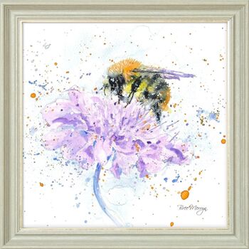 Affiche Busy Bee Midi Encadrée - Brume Grise 2