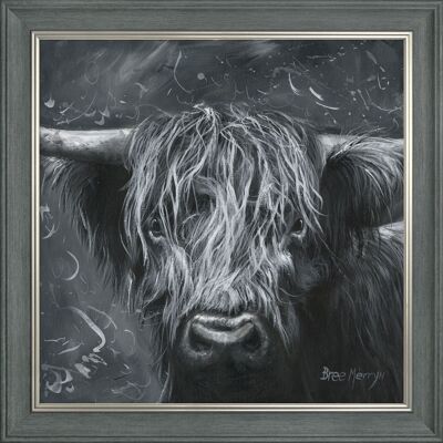 Hamish with Flicks Midi Framed Print - Charcoal