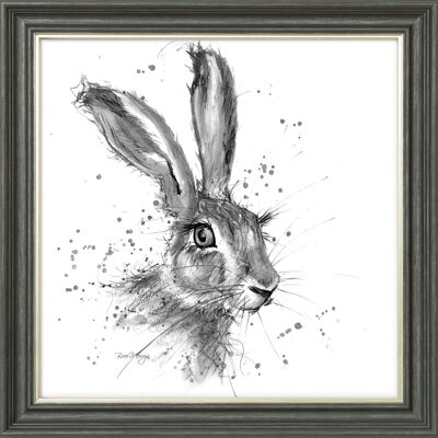 Hunter B&W Midi Framed Print - Graphite