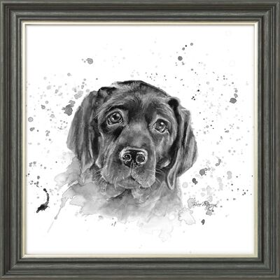 Luna B&W Midi Framed Print - Graphite