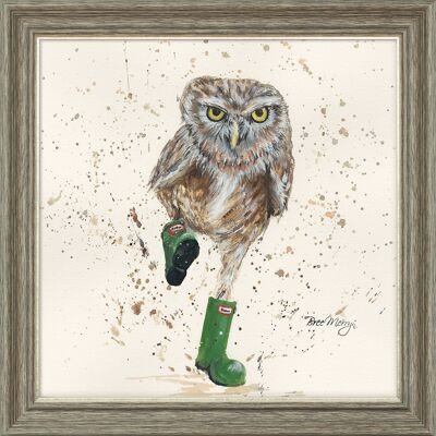 Oliver in Boots Midi Framed Print - Walnut