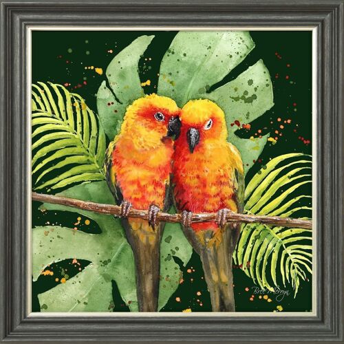 Paige and Paulo Green Midi Framed Print - Graphite