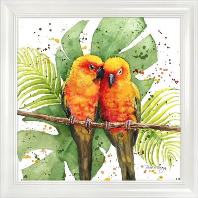 Paige and Paulo Midi Framed Print - White