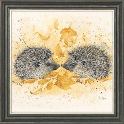Snuffle and Spike Midi Framed Print - Graphite