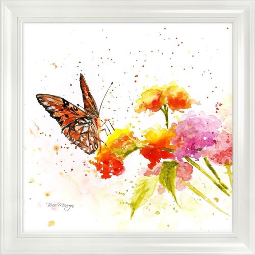 Summer Burst Midi Framed Print - White