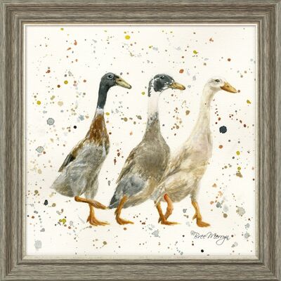 Affiche encadrée midi The Three Duckgrees - Noyer