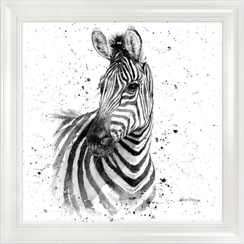 Zak B&W Midi Framed Print - White