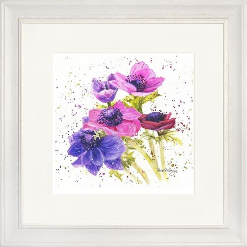Anemones Bouquet Classic Framed Print - Off White