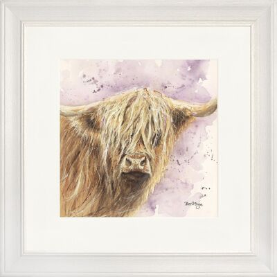 Archibald Purple Classic Framed Print - Off White