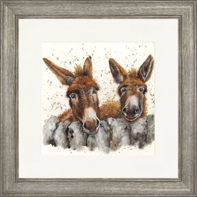 Barney and Fred Classic Framed Print - Dark Wood