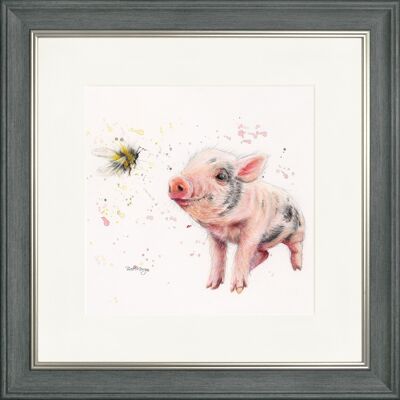 Button and Bumble Classic Framed Print - Charcoal