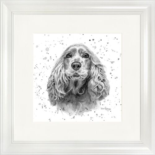 Cara B&W Classic Framed Print - White