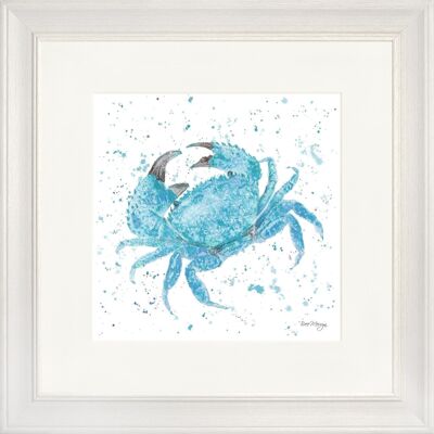 Claude Blue Classic Framed Print - Off White