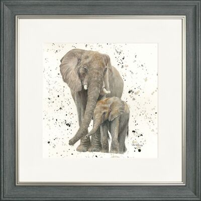 Edith and Evie Classic Framed Print - Charcoal