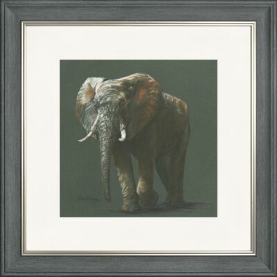 Esther on Grey Classic Framed Print - Charcoal