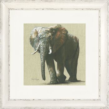 Esther on Linen Classic Frame Print - Taupe Antique 2