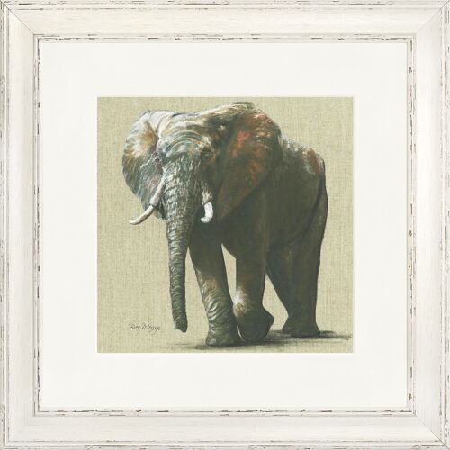 Esther on Linen Classic Framed Print - Antique Taupe