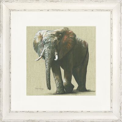 Esther on Linen Classic Frame Print - Taupe Antique