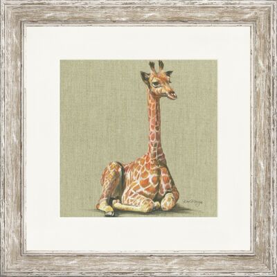 Giselle Linen Classic Framed Print - Distressed