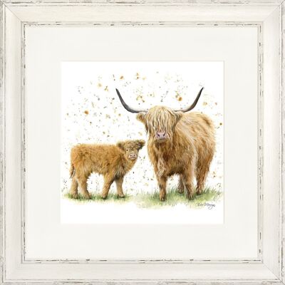 Happy Highlands Classic Framed Print - Antique Taupe