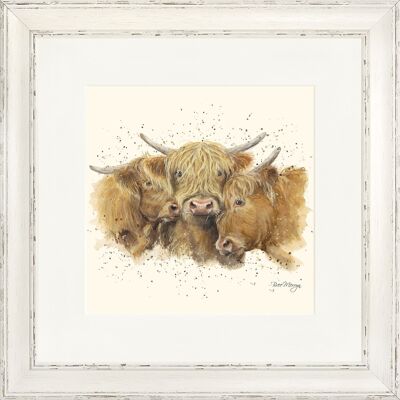 Highland Huddle Classic Framed Print - Antique Taupe