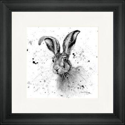 Hugh B&W Classic Framed Print - Black