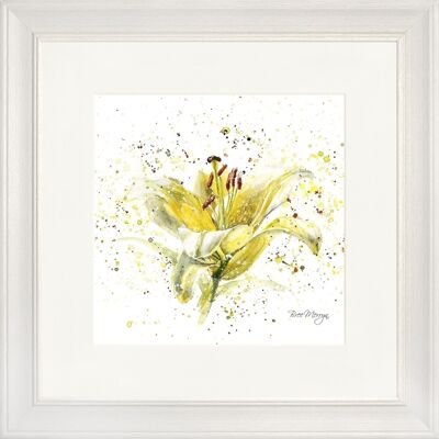 Lemon Lily Classic Framed Print - Off White