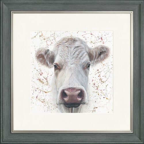 Lily With Splats Classic Framed Print - Charcoal