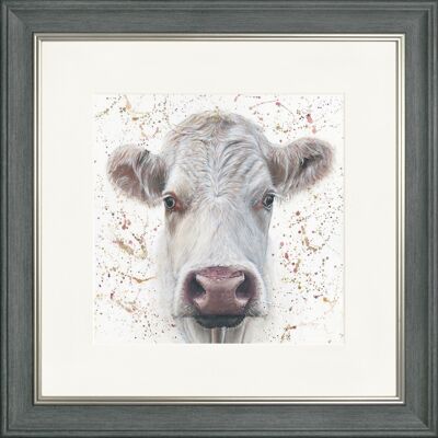 Lily With Splats Classic Framed Print - Charcoal